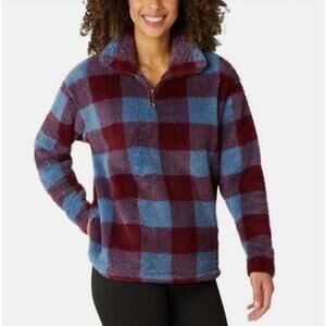 Eddie Bauer Deep Pile Teddy Fleece 1/4 Zip Sweatshirt Sweater Size Small Women's